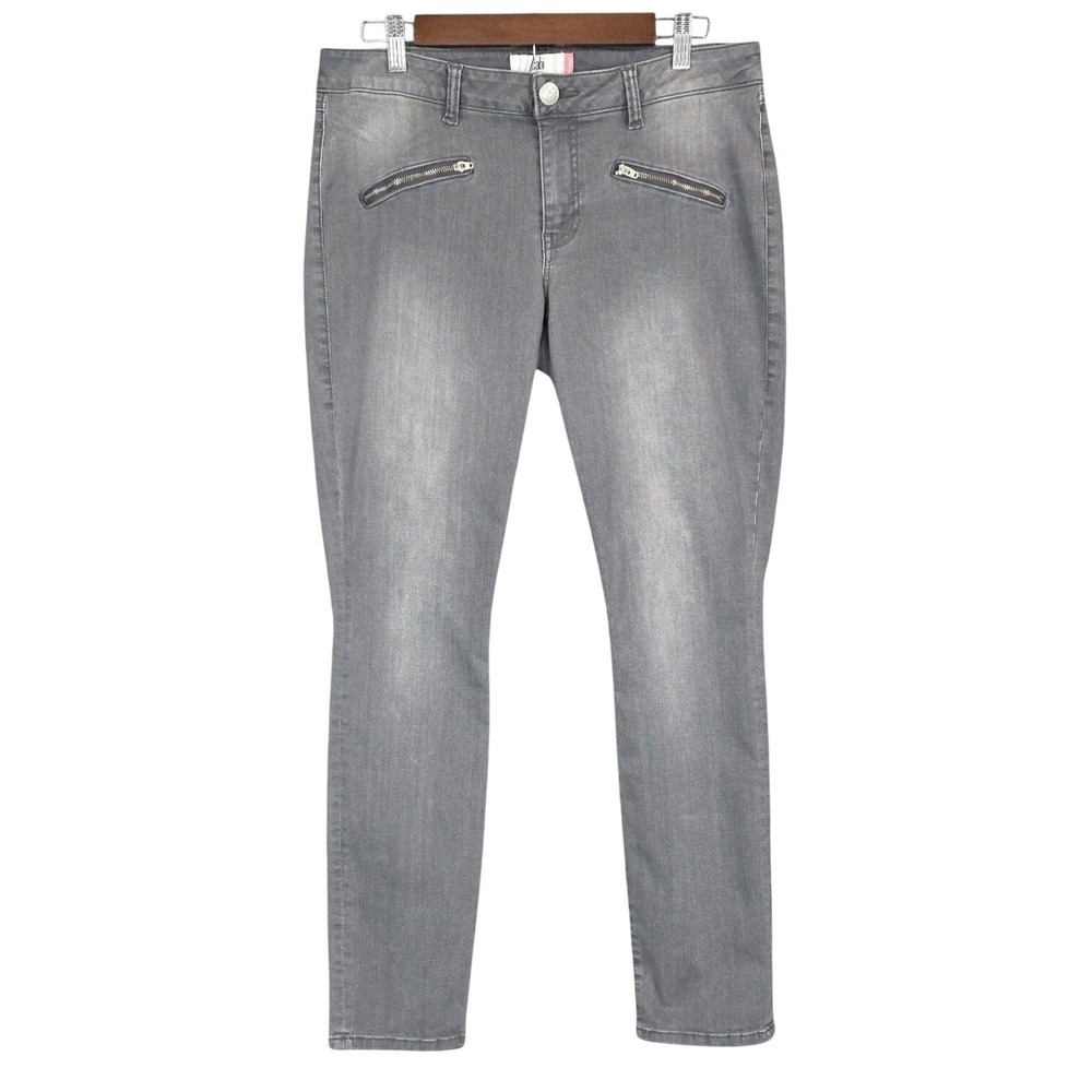 Cabi Jeans Size 12 Skinny Ankle Mid Rise Medium Wash Gray
